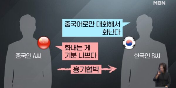 “왜 중국어로만 대화해” 시비 붙자 흉기로 협박한 중국인